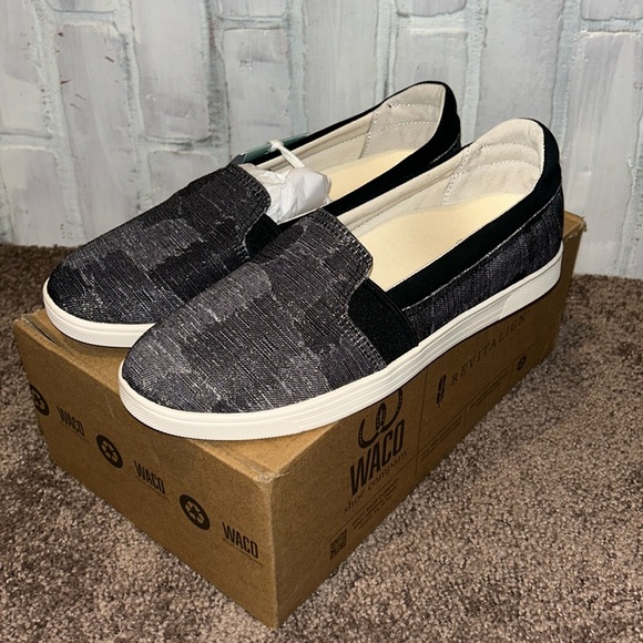 Waco Shoe Company Easton black patchwork slip on loafers NWT - Picture 1 of 8